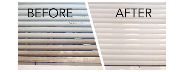 Limpieza ciega de ventana con ultrasónicos, antes y después