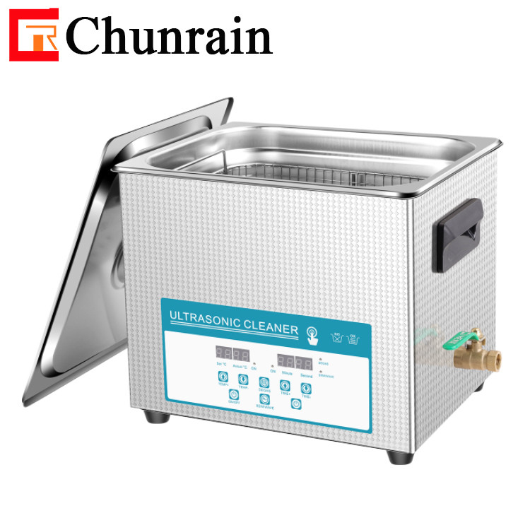Máquina de limpieza por ultrasonido Chunrain con Degas Parts de limpieza de semieves de hardware CR-040S 10L 240W limpiador por ultrasonido