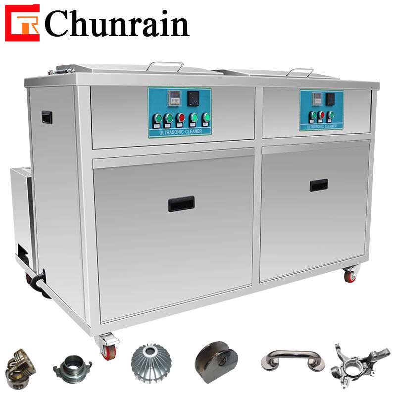 ChunRain CR-2144GH 0-7200W Limpiador industrial de ultrasonidos de potencia ajustable con 2 tanques Filtración Secado Agua caliente Degresante